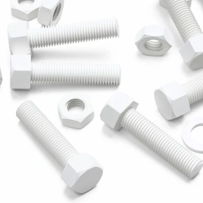 Imagen de 5x Tornillo de cabeza Hexagonal Polipropileno Blancos (PP), Pernos Tornillos y Tuercas Plástico, M16 x 65mm, arandelas