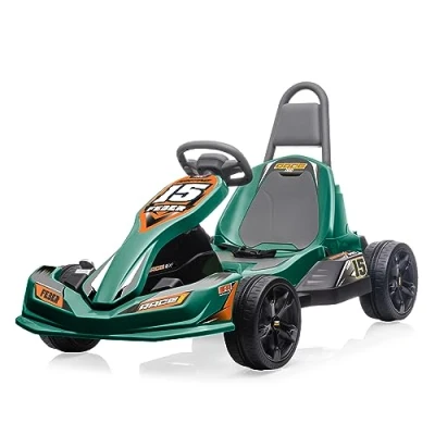 Imagen de FEBER GO Kart 12V, Coche Infantil de Fórmula 1, Color Verde, Estilo Deportivo, 2 Marchas y Velocidad entre 3 5 km/h, Seguro para Niños Niñas desde a años, Famosa (FEN15000)