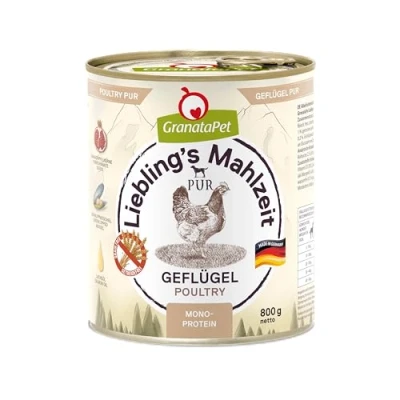 Imagen de GranataPet Liebling&#039;s Mahlzeit Aves Pur, Comida húmeda para Perros, Perros sin Cereales ni aditivos de azúcar, pienso Completo con Alto Contenido Carne y aceites, 6 x