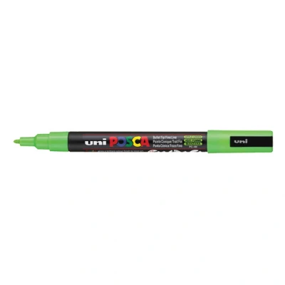Imagen de Rotulador Uni Posca PC 3M Pintura Vidrio Bolígrafo Fino Punta Tipo Bala 1.3mm Verde Manzana