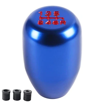 Imagen de Fydun Perillas de Cambio Modificación universal del automóvil Perilla manual Engranaje la cabeza 6 Velocidad(azul)