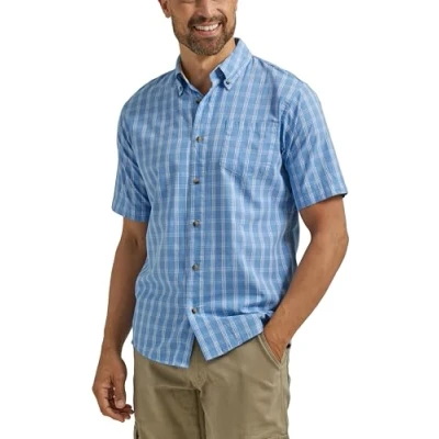 Imagen de Wrangler Authentics Camisa de manga corta para hombre Azul Medium