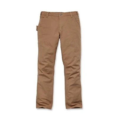 Imagen de Carhartt Pantalón de trabajo utilitario, corte recto y pernera cónica, en algodón lona con tecnología Rugged Flex Para Hombre, Brown, W38/L34