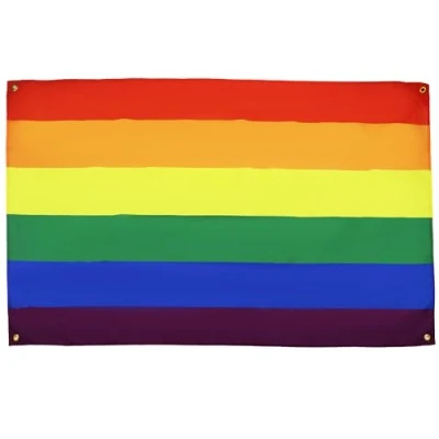 Imagen de AZ FLAG bandera de arco iris (150 x 90 cm, con 4 ojales, gay para balcón o pared
