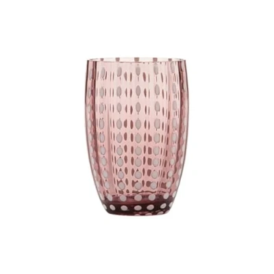 Imagen de Zafferano Perle Vaso Tumbler Hecho a Mano de Vidrio Color Transparente, cl 32 h 109mm d 71mm, Juego 6 Piezas Amatista
