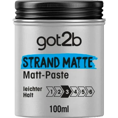 Imagen de got2b pasta mate de playa (100 ml), estilismo para looks surfistas mate, arrastrar o doblar sin pegar, fácil agarre