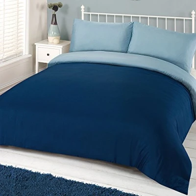 Imagen de Dreamscene Juego de cama Sábanas bajeras, tacto suave microfibra, azul marino, Single