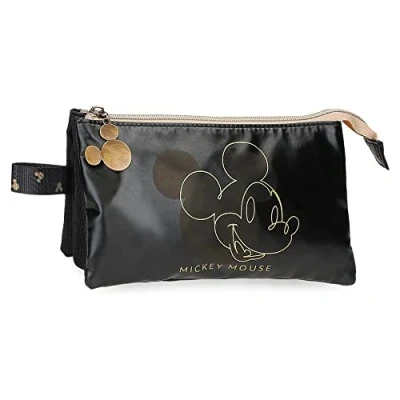 Imagen de Disney Mickey Outline Estuche Triple Negro 22x12x5 cms Poliéster