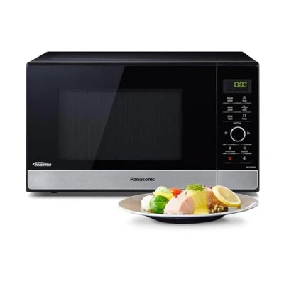 Imagen de Panasonic NN SD28HSGTG F Horno Microondas Solo, 23 L, Tecnología Inverter, de 1000 W, Bandeja giratoria 28,5 cm, 10 programas, Descongelación Turbo, Negro Versión ES