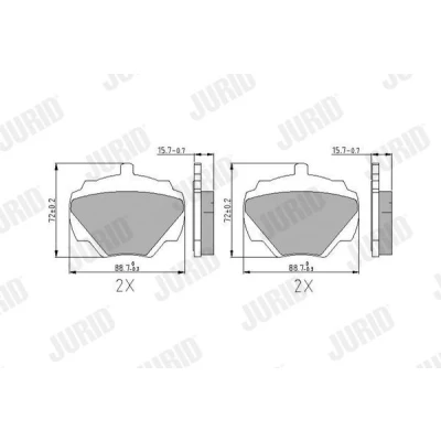 Imagen de JURID 571803J Juego de pastillas freno no preparado para indicador desgaste sin accesorios LAND ROVER: Defender SUV, Discovery 1, Range Rover 1