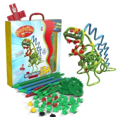 Imagen de spaghetteez Twist A Saurus Rex Flexible and Connectable Dinosaur Building Kit for Kids Fun Educational Toy Develops Creativity, Stem Skills, Fine Motor Abilities Ideal Age 5+