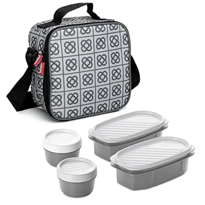 Imagen de TATAY Urban Food Casual Bolsa térmica porta alimentos con 4 tapers herméticos incluidos, 3 litros de capacidad, Barcelona, 22.5 x 10 22 cm