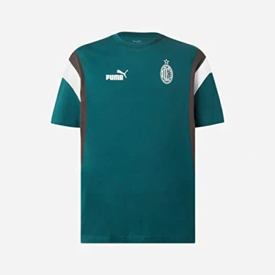 Imagen de PUMA AC Milan 769339 FtblArchive tee T Shirt Men&#039;s Flat Dark Gray Varsity Green M