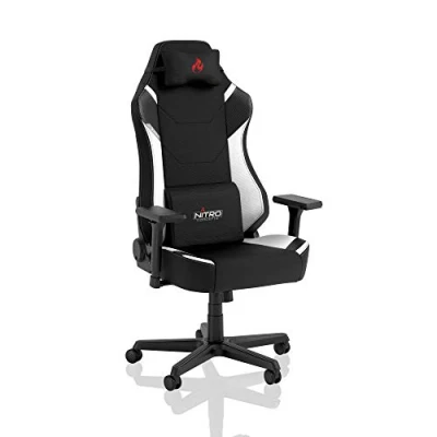 Imagen de Nitro Concepts X1000 Silla de Gaming Oficina Cubierta Tela 135 kg Negro/Blanco