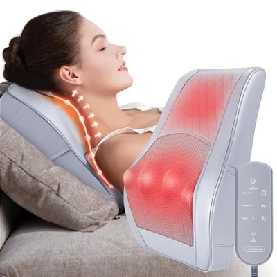 Imagen de OMASSA Masajeador Cervical y Espalda con Calor, 3D Shiatsu Amasamiento Masaje, que Alivio del Dolor Cuello Hombro Piernas, Regalos Originales Hombres Mujer Madre Papa Amigos