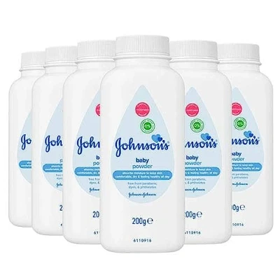Imagen de Johnson&#039;s Baby Botellas protectoras suaves para el cuidado de la piel, talco, polvo, 6 unidades, 200 g