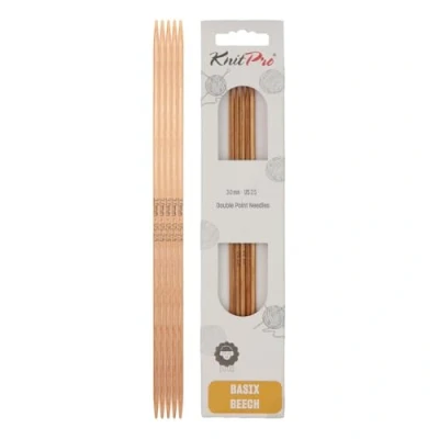 Imagen de KnitPro Basix Juego de 5 Agujas Tejer (Abedul) Doble Extremo: 20 x 3 mm, Madera, Multicolor, 3,00 mm