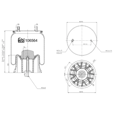 Imagen de FEBI BILSTEIN 106564 Fuelle, suspensión neumática