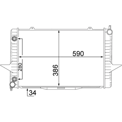 Imagen de MAHLE ORIGINAL CR 1544 000S Radiador, refrigeración del motor 590 386 34 Aletas soldadas VOLVO: XC70 I Cross Country, S70, C70 Coupé