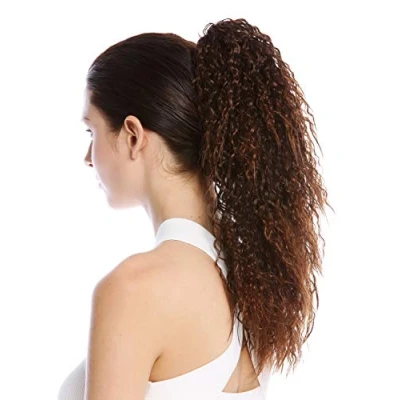 Imagen de WIG ME UP N609 V 2T30 extensión de pelo trenza coleta larga voluminosa rizada rizos crespos afro kinks color castaño mix 45 cm