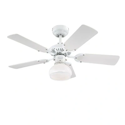 Imagen de Westinghouse Lighting Princess Radiance II Ventilador de Techo, 53 W, Acabado en Blanco con aspas Reversibles Blanco/Haya