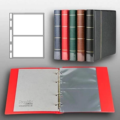 Imagen de Prophila Álbum para Tarjetas Postales con 20 Fundas 40 Rojo