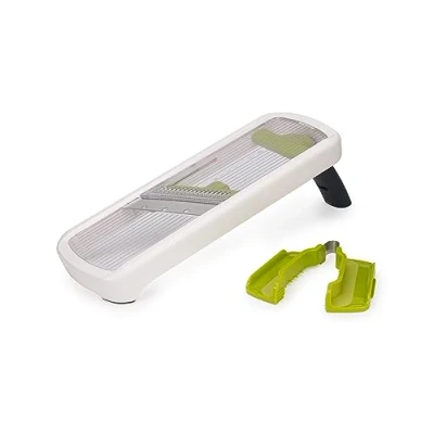 Imagen de Joseph Multi Grip, Mandolina de cocina, Cortador verduras manual ajustable con agarre precisión, 3 y 2 grosores Corte Juliana, Blanco