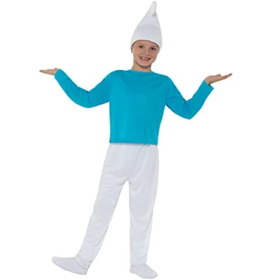 Imagen de Funidelia Disfraz de Pitufo para niño y niña The Smurfs, Dibujos Animados, Enanito niños divertidos accesorios Fiestas, Carnaval Halloween Talla 7 9 años Azul
