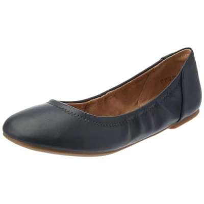 Imagen de Amazon Essentials Bailarinas Belice Mujer, Azul Marino Cuero de Imitación, 41 EU Ancho