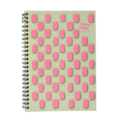 Imagen de Exacompta Europa Splash Ref EU1505Z Cuadernos encuadernados con espiral, tapa brillante, 160 páginas a rayas, tamaño A5, microperforadas, paquete de 3 unidades, color rosa y verde