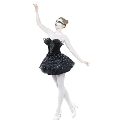 Imagen de Smiffys Disfraz de cisne negro gótico, Negro, con vestido