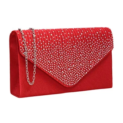 Imagen de SwankySwans Abby Diamante estilo sobre para mujer, color Rojo, Talla única