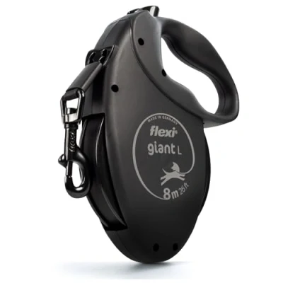Imagen de flexi® Giant Black Edition Correa para Perros de hasta 50 kg (8 m), Color Negro