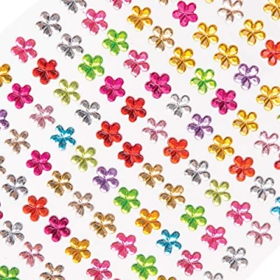 Imagen de Baker Ross Minijoyas Autoadhesivas (Pack de 308) con Forma Flor para Decorar. Manualidades Infantiles