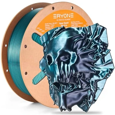 Imagen de ERYONE High Speed Filament Silk Dual Color 1.75mm +/ 0.03mm, 3D Printing PLA Pro Fit Most FDM Printer, 1kg / Spool, Emerald Green &amp; Black