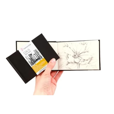 Imagen de Mini libro de bocetos y dibujo para lápiz carboncillo blanco naturaleza libre ácido 140 g/m², 60 páginas 125 x 90 mm
