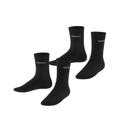 Imagen de ESPRIT Foot Logo 2 Pack K SO algodón unicolor pares, Calcetines Unisex niños, Negro (Black 3000), 31 34