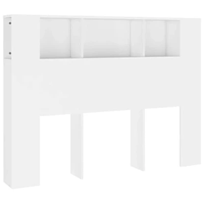 Imagen de vidaXL Mueble Cabecero Armario de Cama con Almacenaje Pared Dormitorio Estantería Habitación Libros Decoraciones Blanco 140x18,5x104,5 cm