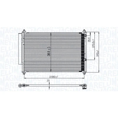 Imagen de MAGNETI MARELLI 350203850000 Condensador con secador 626x370x16 370 626 16 TOYOTA: Yaris III Hatchback
