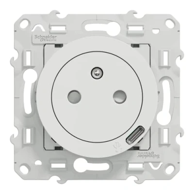 Imagen de Schneider Electric Odace Toma rasante + USB C10,5 W blanco S520089
