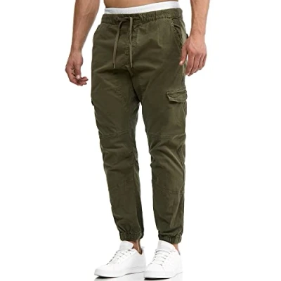 Imagen de Indicode Hombres Levy Pantalón Cargo de algodón con 6 Bolsillos Army M