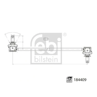 Imagen de FEBI BILSTEIN 184409 Bieleta de suspensión Eje delantero, izquierda, derecha 330 M12 x 1,25 con tuerca autofijadora Acero