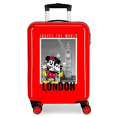Imagen de Disney Mickey y Minnie Travel the World London Maleta de cabina Rojo 38x55x20 cms Rígida ABS Cierre combinación lateral 34L 2 kgs 4 Ruedas dobles equipaje mano