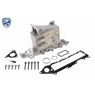 Imagen de VEMO V10 60 0105 Intercooler con sensor, sin válvula EGR, juego de tornillos juntas VOLKSWAGEN: Passat B8 Variant, Jetta 4, Tiguan II