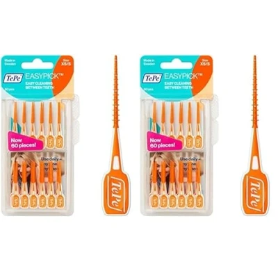 Imagen de TEPE Palillos Interdentales Easypick Alillos de Limpieza Interproximal, para Espacios Estrechos y Muy Estrechos, Tamaño XS/S/Es en Un Práctico Estuche Viaje, Color Naranja, 60 Unidades