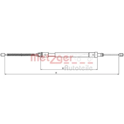 Imagen de METZGER 10.4575 Cable de Freno Mano Atrás izquierda 1591/1274 Tambor COFLE CITROËN: Xsara Hatchback, Coupé, Familiar