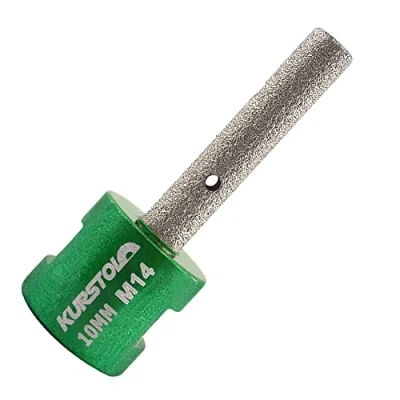 Imagen de KURSTOL Broca de diamante para dedo Diámetro 10 mmXM14 fresado bits ampliar la forma bisel redondo agujero existente porcelana, cerámica dura, granito, mármol plano