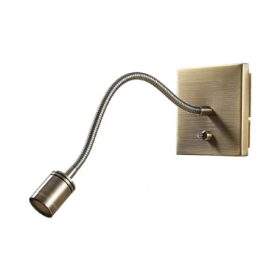 Imagen de LED Lámpara de pared &#039;Mayar&#039; en Bronce hecho Metal e.o. para Dormitorio (1 llama,) Lindby aplique LED,