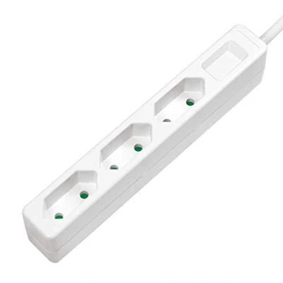 Imagen de Faconet® Regleta de 3 enchufes estrecha, cable conexión 1,5 m, color blanco