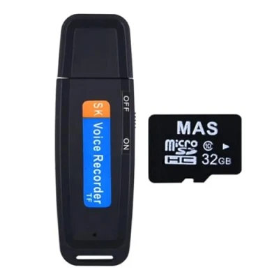 Imagen de Louttary Grabación de Voz USB Mini Grabadora Digital MiniSound Dictáfono Audio Pen 32GB para Reunión Entrevista